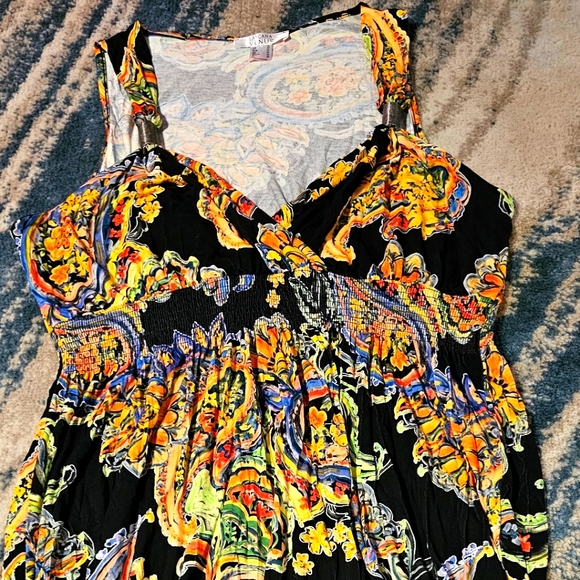 Black paisley print maxi dress from Venus size XL never worn - Picture 1 of 4